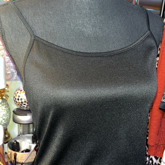 #237-(M) No Boundaries black spaghetti strap cami, soft and silky, long - Picture 2 of 8